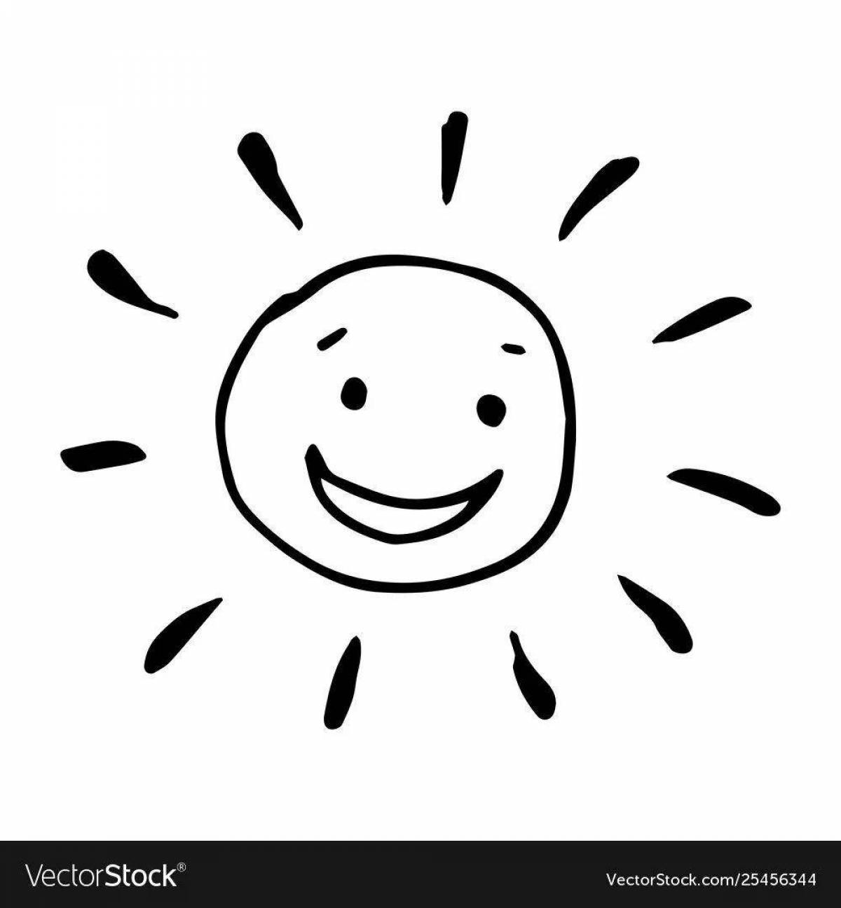 Photo Jubilant coloring sun without rays