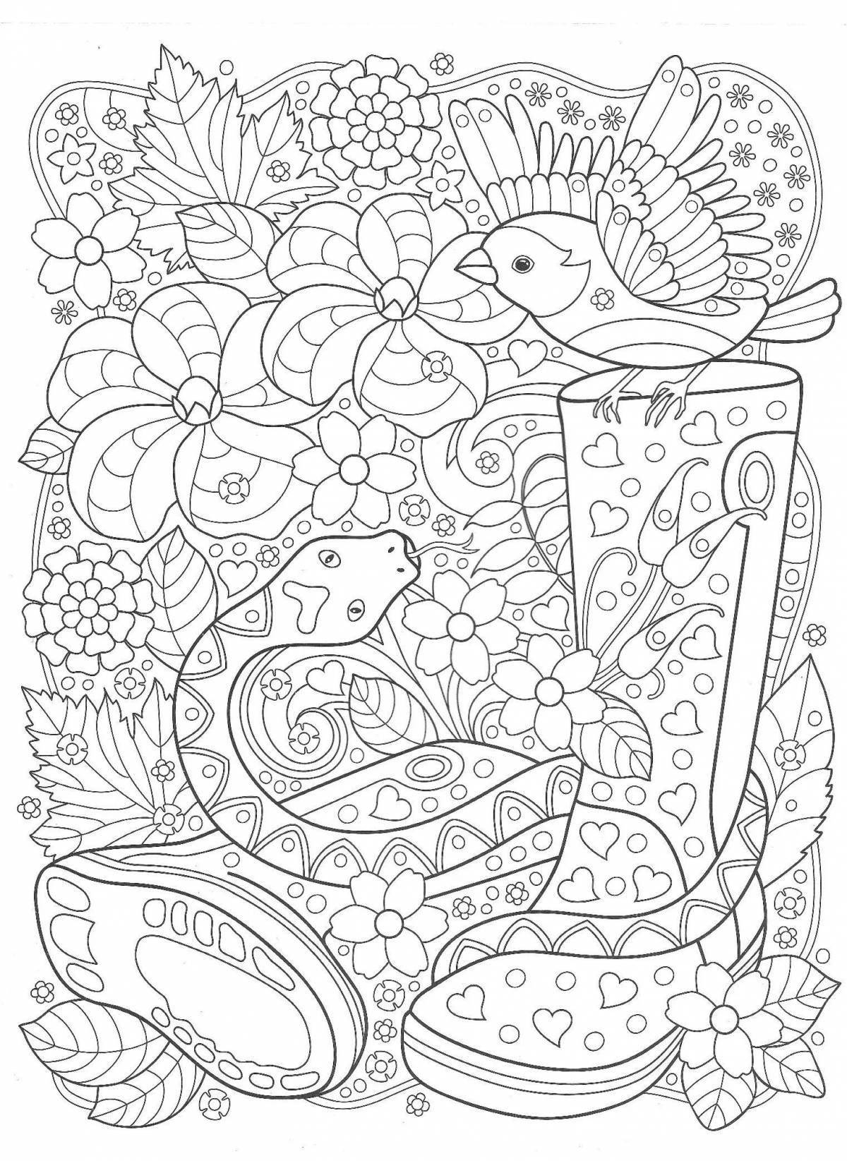 Bright anti-stress coloring book for girls