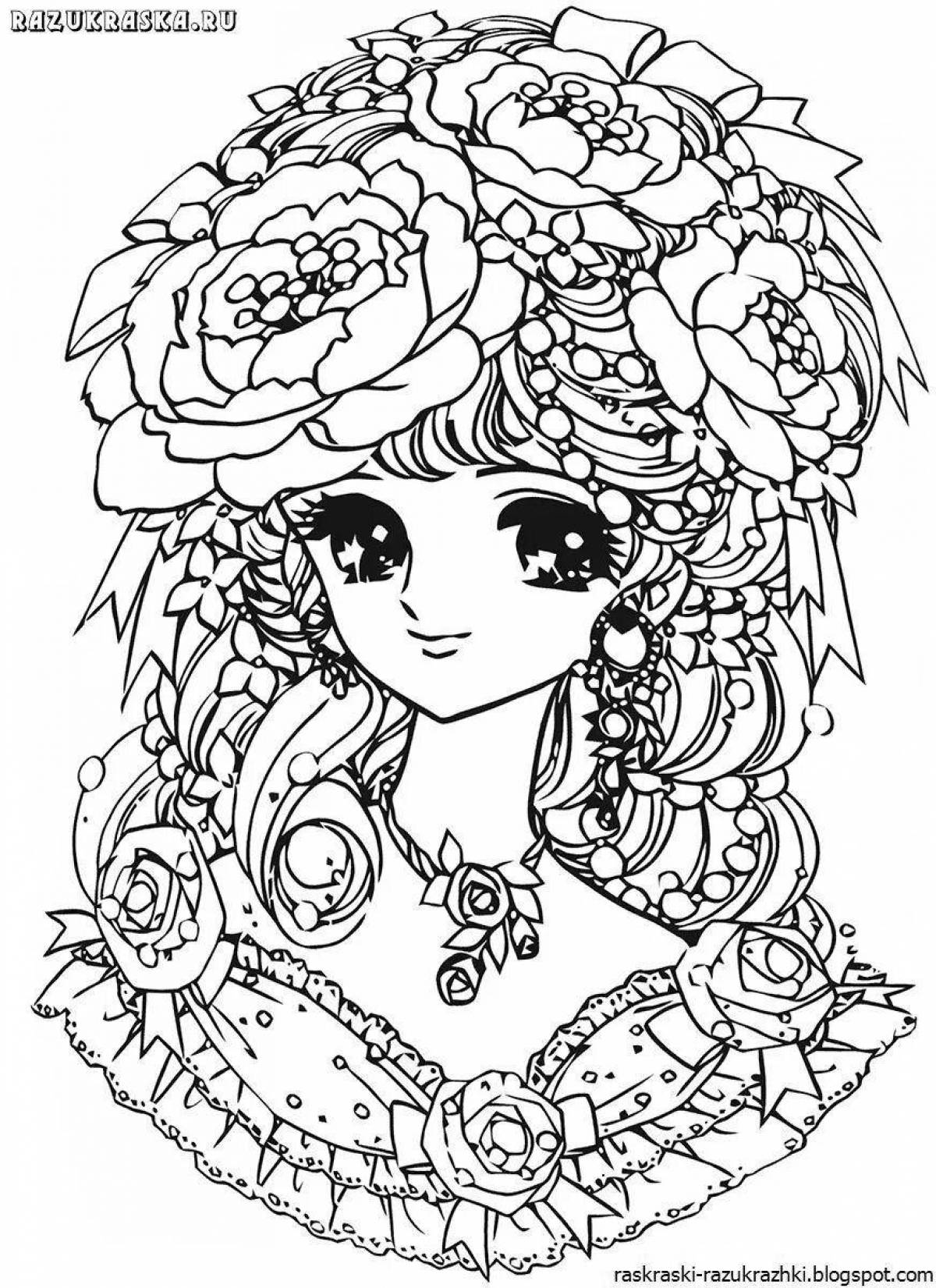 Creative anti-stress coloring book for girls