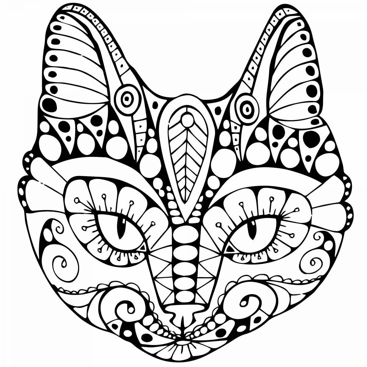Colorful anti-stress coloring book for girls