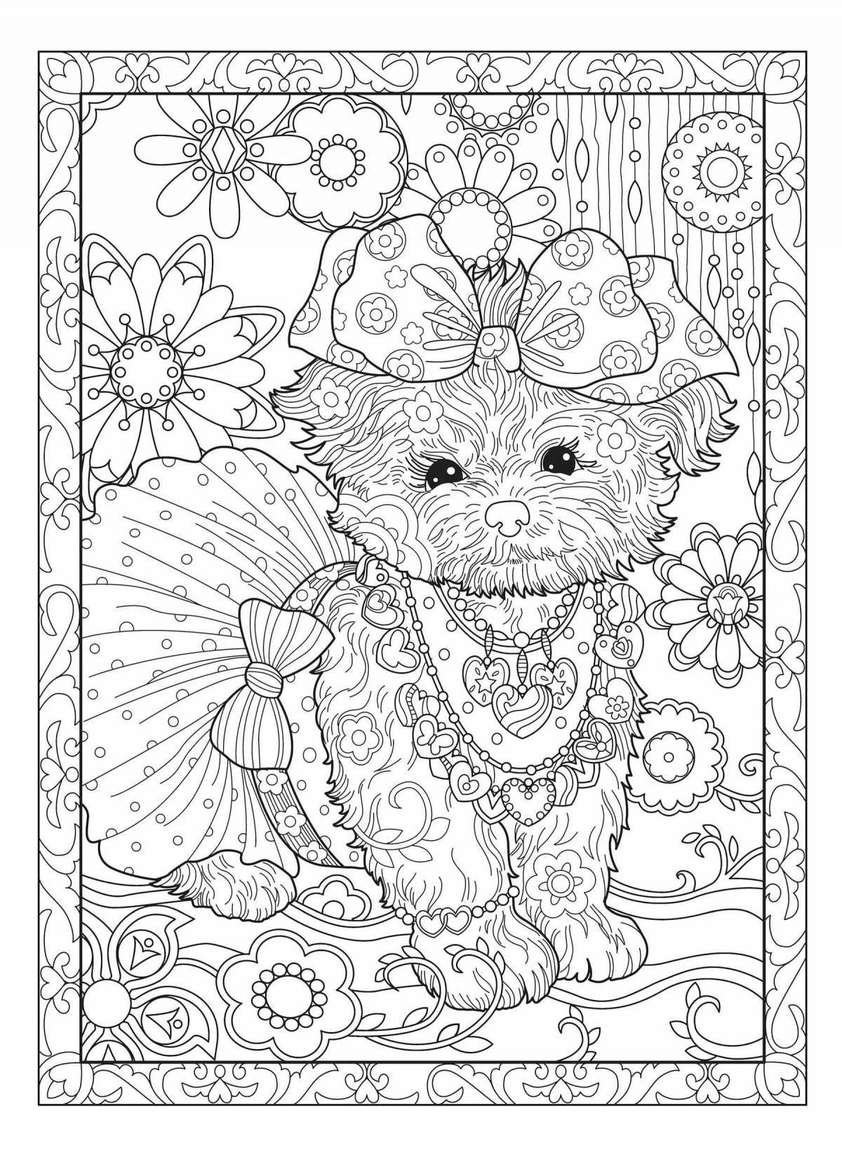 Color-loving anti-stress coloring book for girls