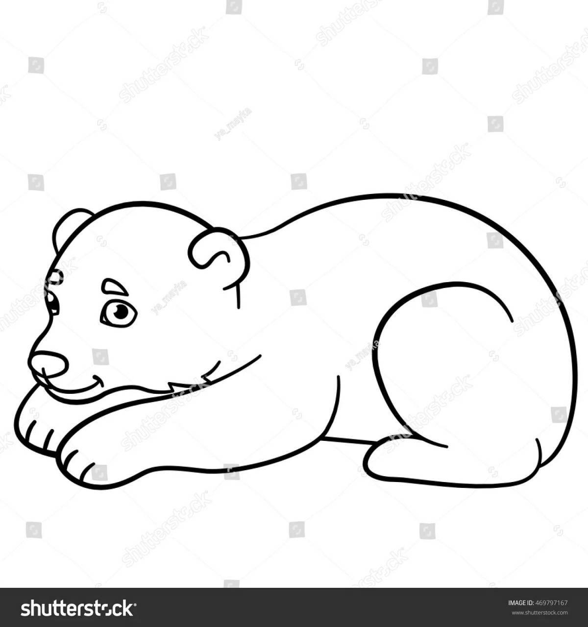 Fun bear den coloring page for babies