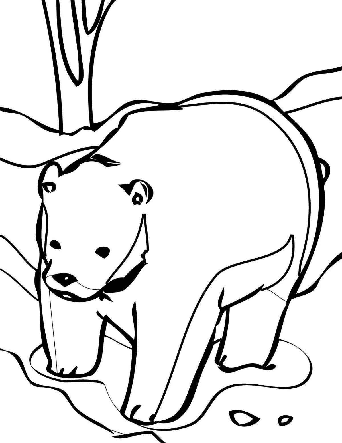 Bright bear in the den coloring for children