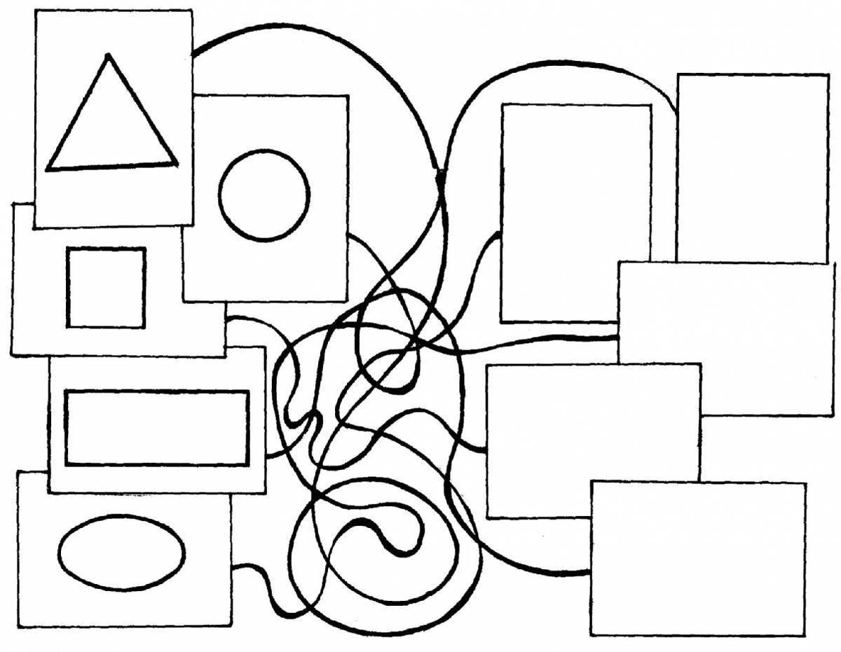 Раскраска Веселые геометрические фигуры раскраски для детей