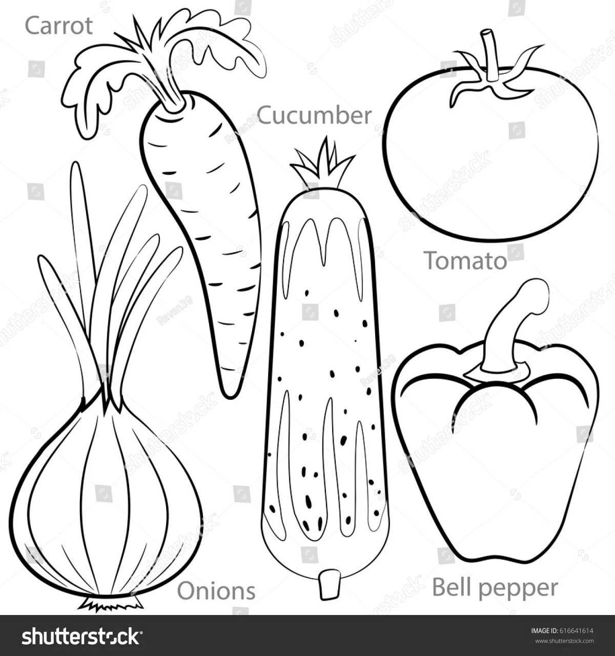 Great pre-k cucumber and tomato coloring pages