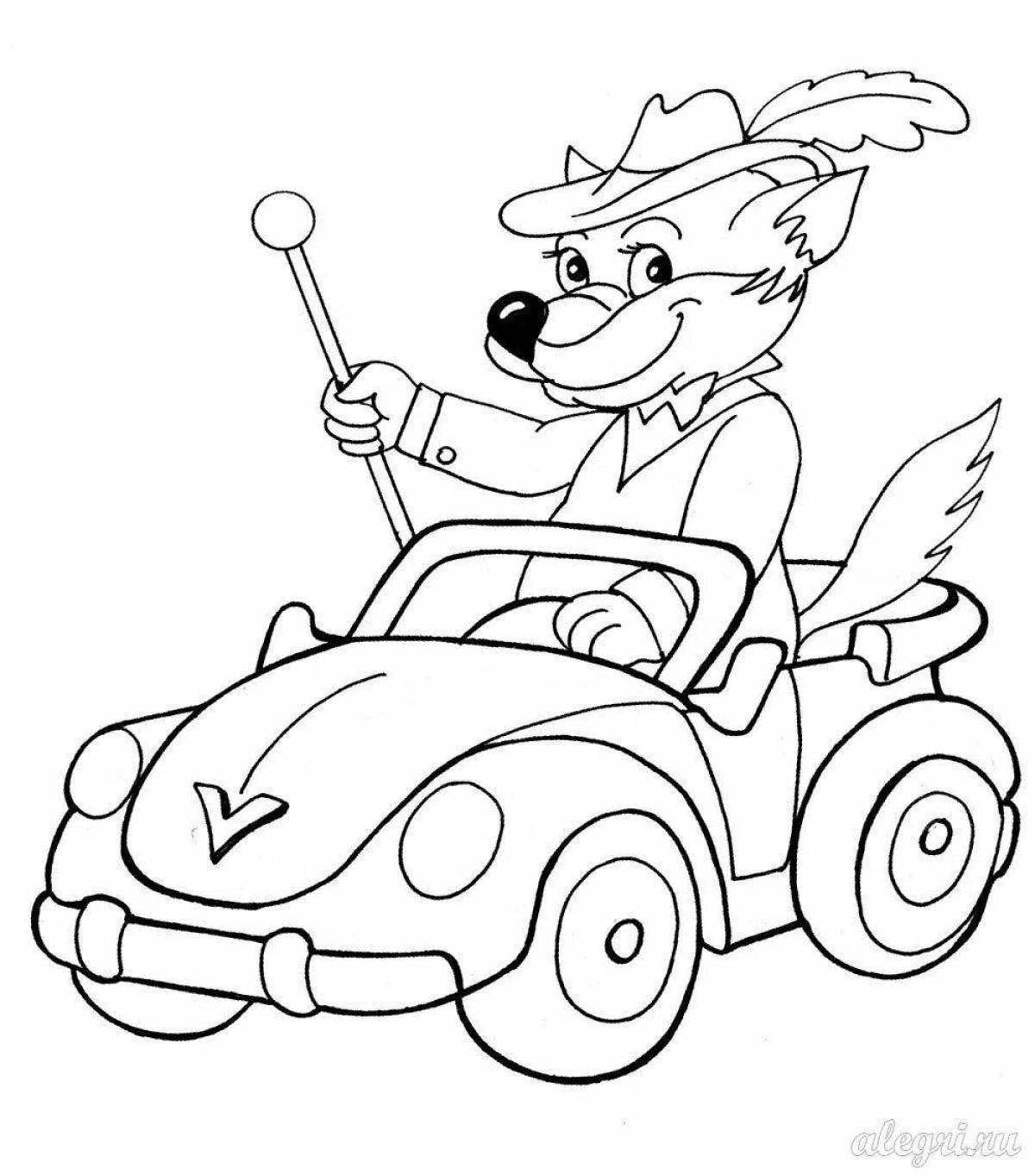 Fun cartoon coloring book for 5-6 year old boys