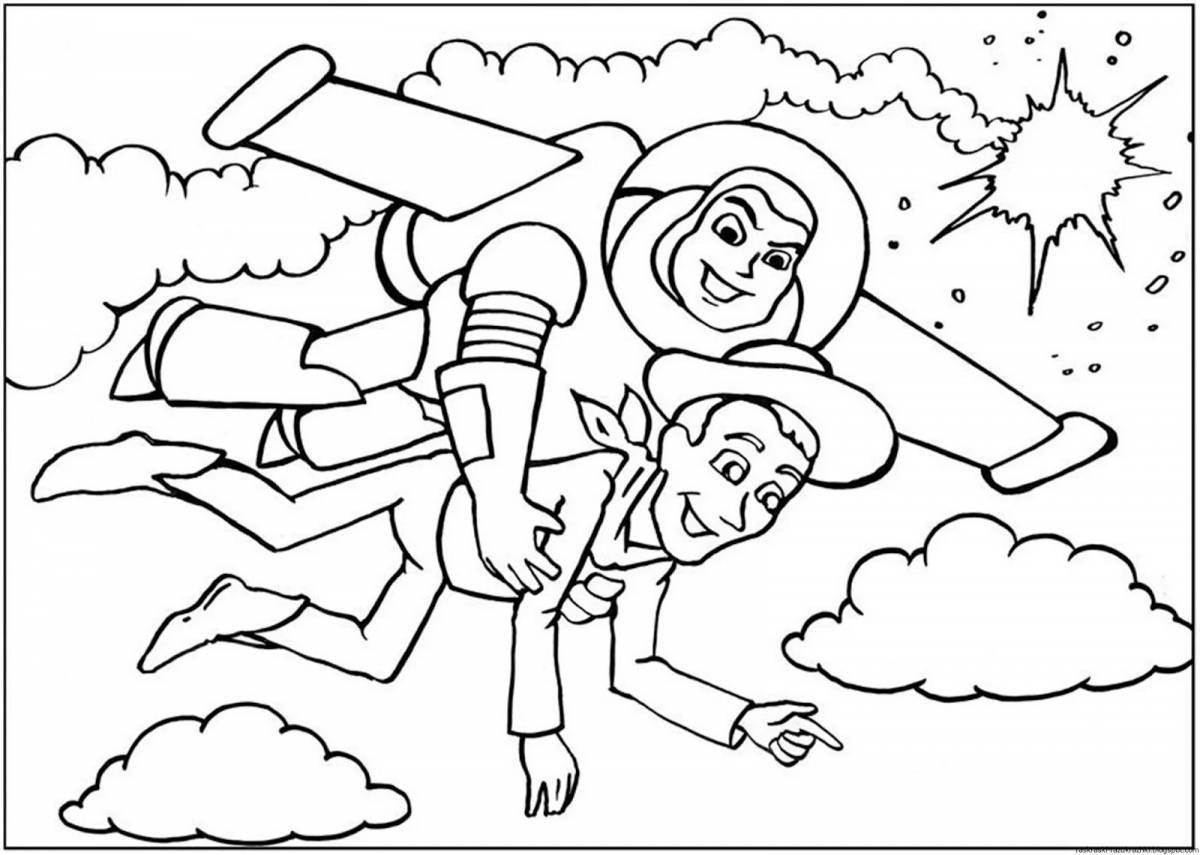 Bright cartoon coloring book for 5-6 year old boys