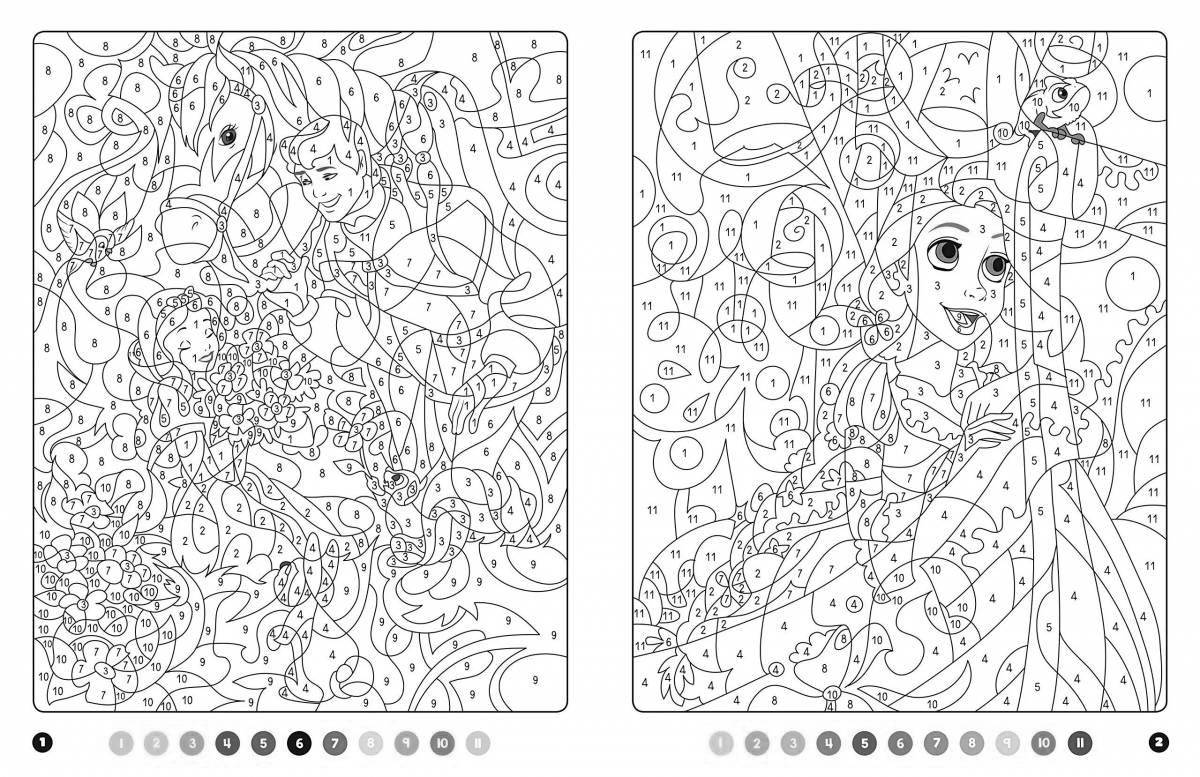 Relaxing coloring by number game for all adults