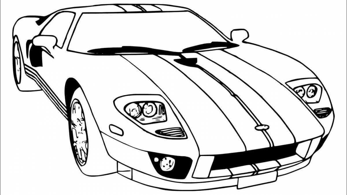 A wonderful coloring book for boys 9-10 years old - very beautiful and complex cars