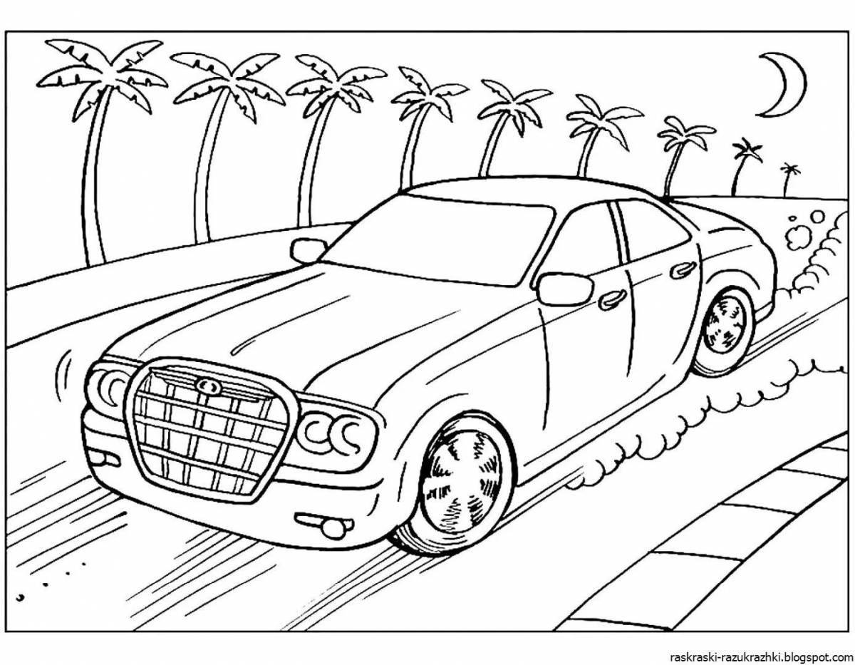 Coloring pages incredible cars for boys 5-6 years old