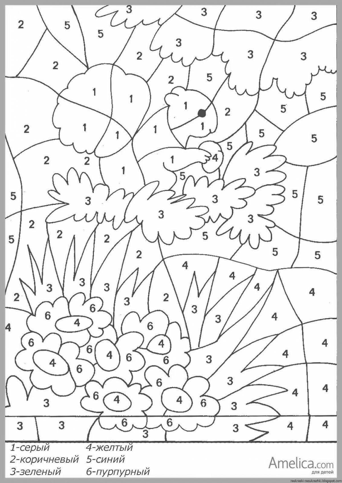 Fun coloring by phone numbers
