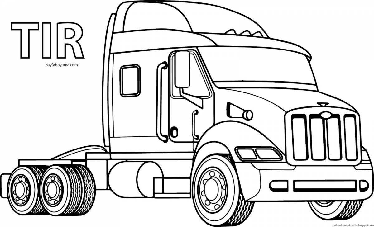 Coloring book cute truck for kids 6-7 years old