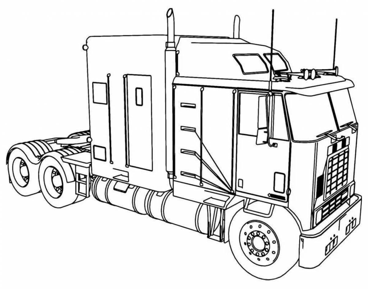 Fascinating truck coloring book for 6-7 year olds