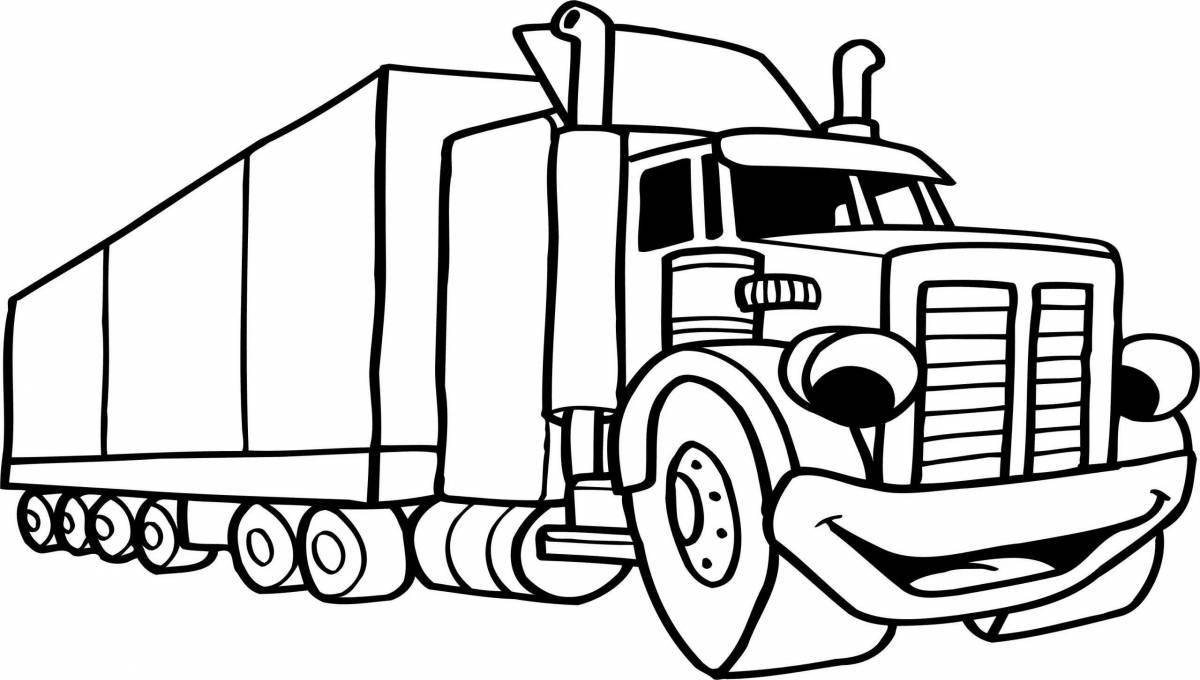 Coloring truck with pictures for children 6-7 years old