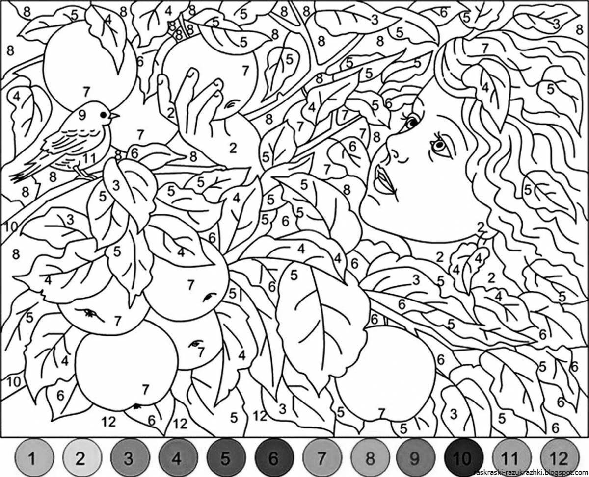 Fun coloring by number game offline for android in Russian