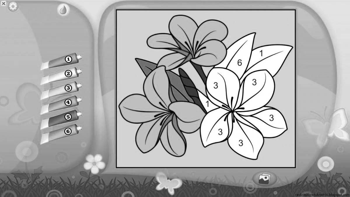 Serene coloring page game by numbers for android