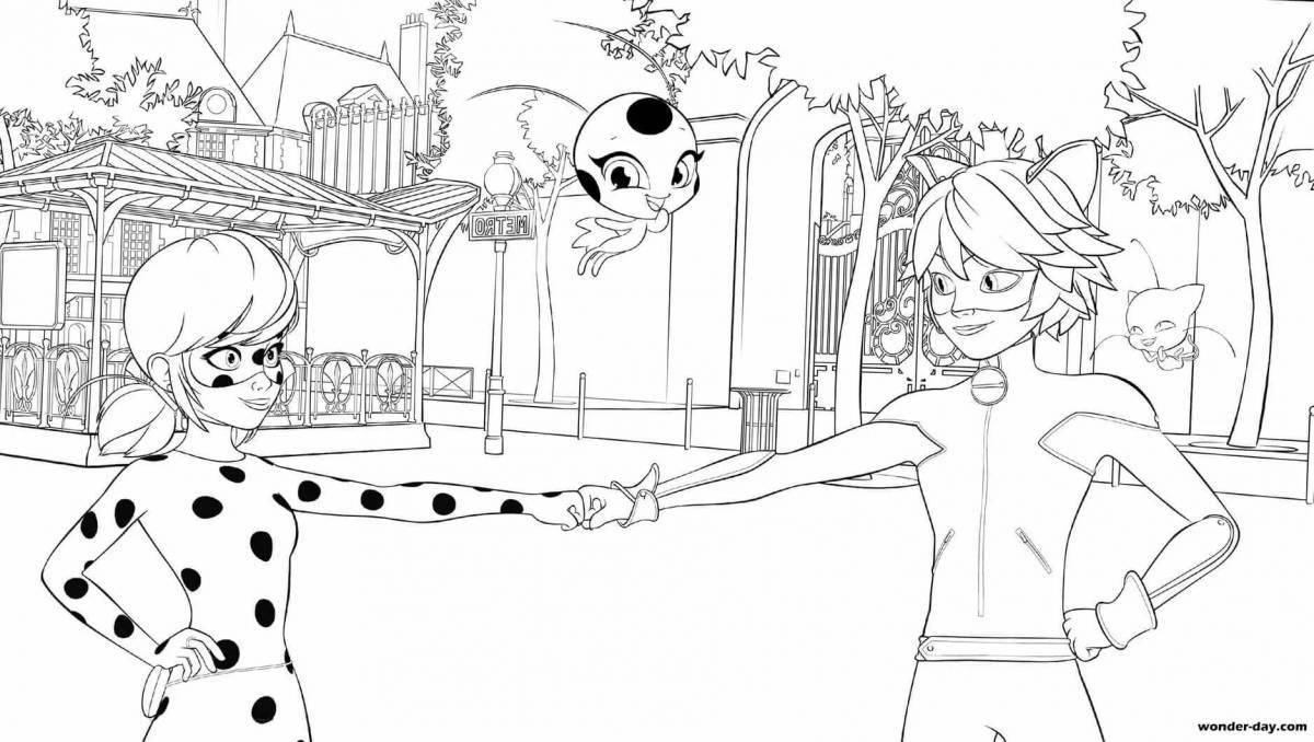 Coloring page dazzling ladybug