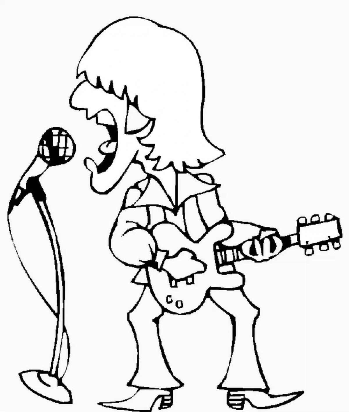 Animated singing coloring page