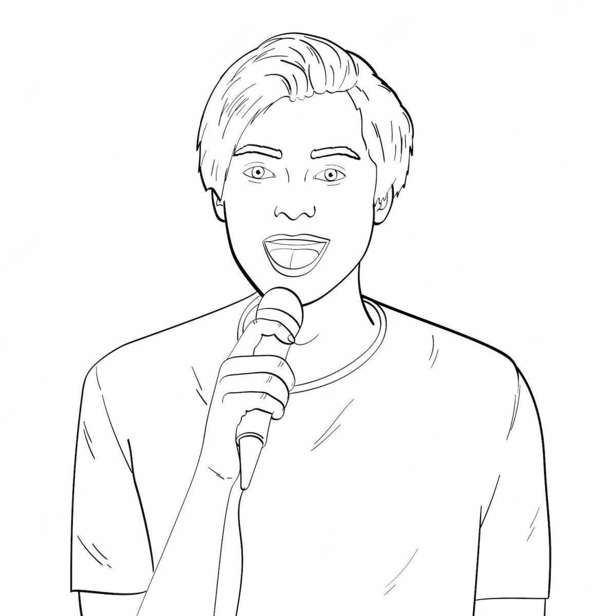Sparkling singing coloring page