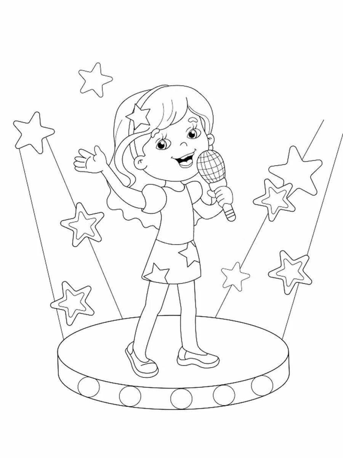 Singing glitter coloring book
