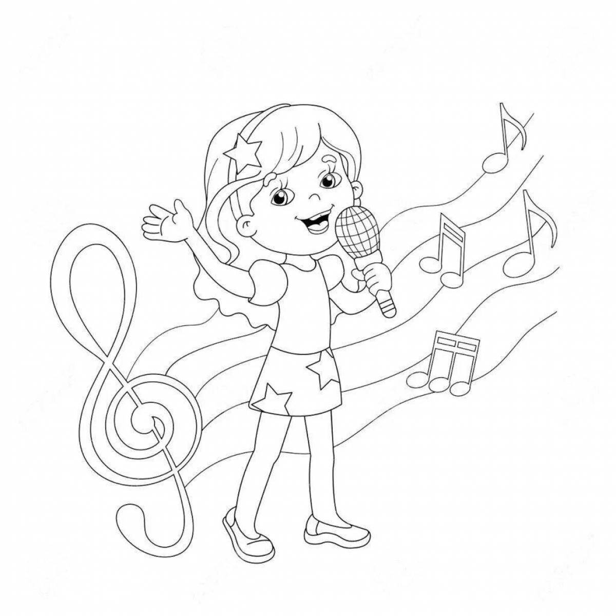 Coloring page festive singing