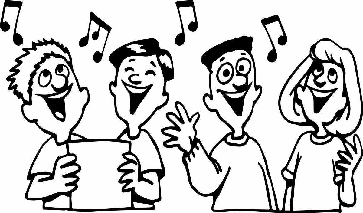 Color-explosion singing coloring page