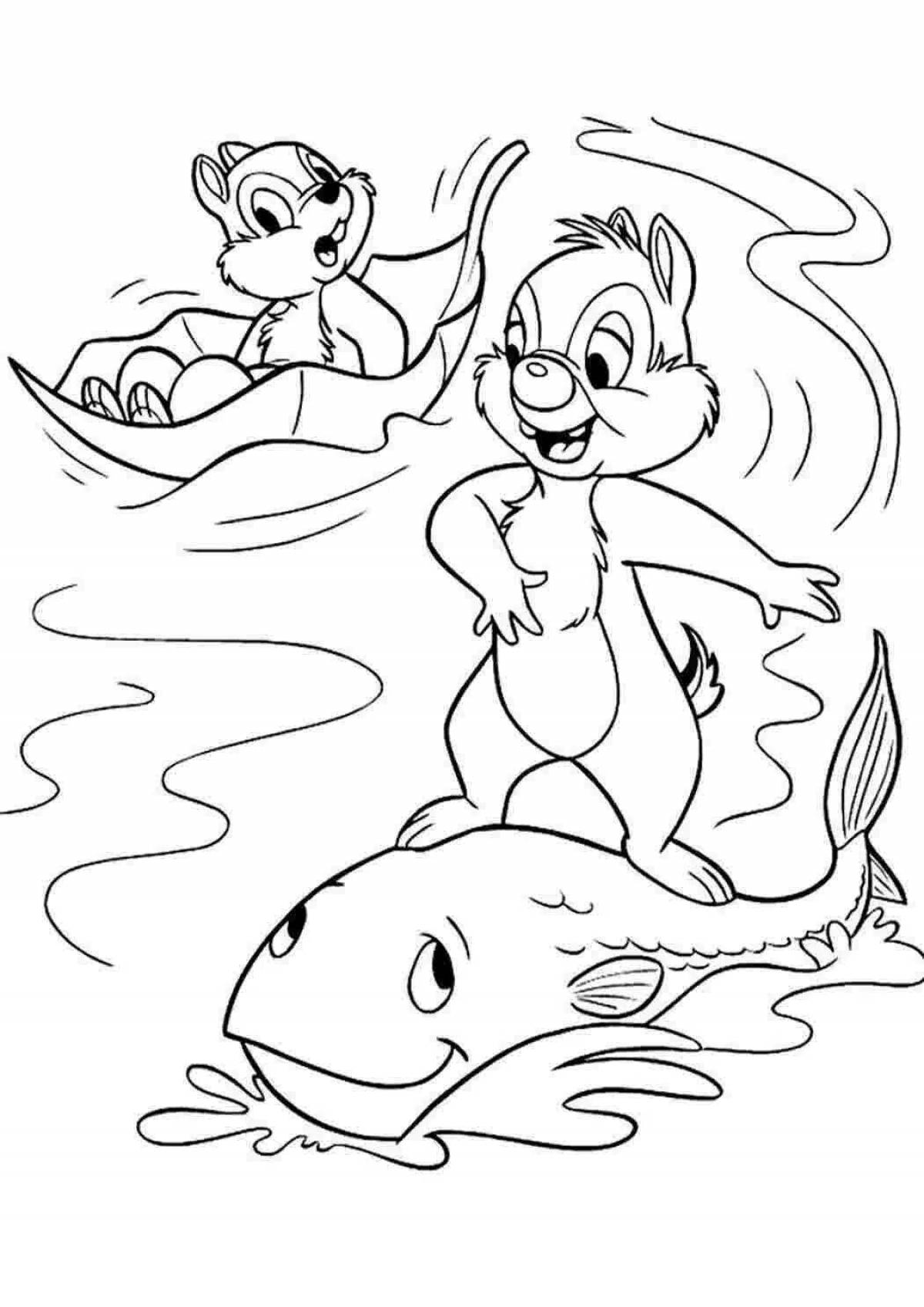 Playful dale coloring page
