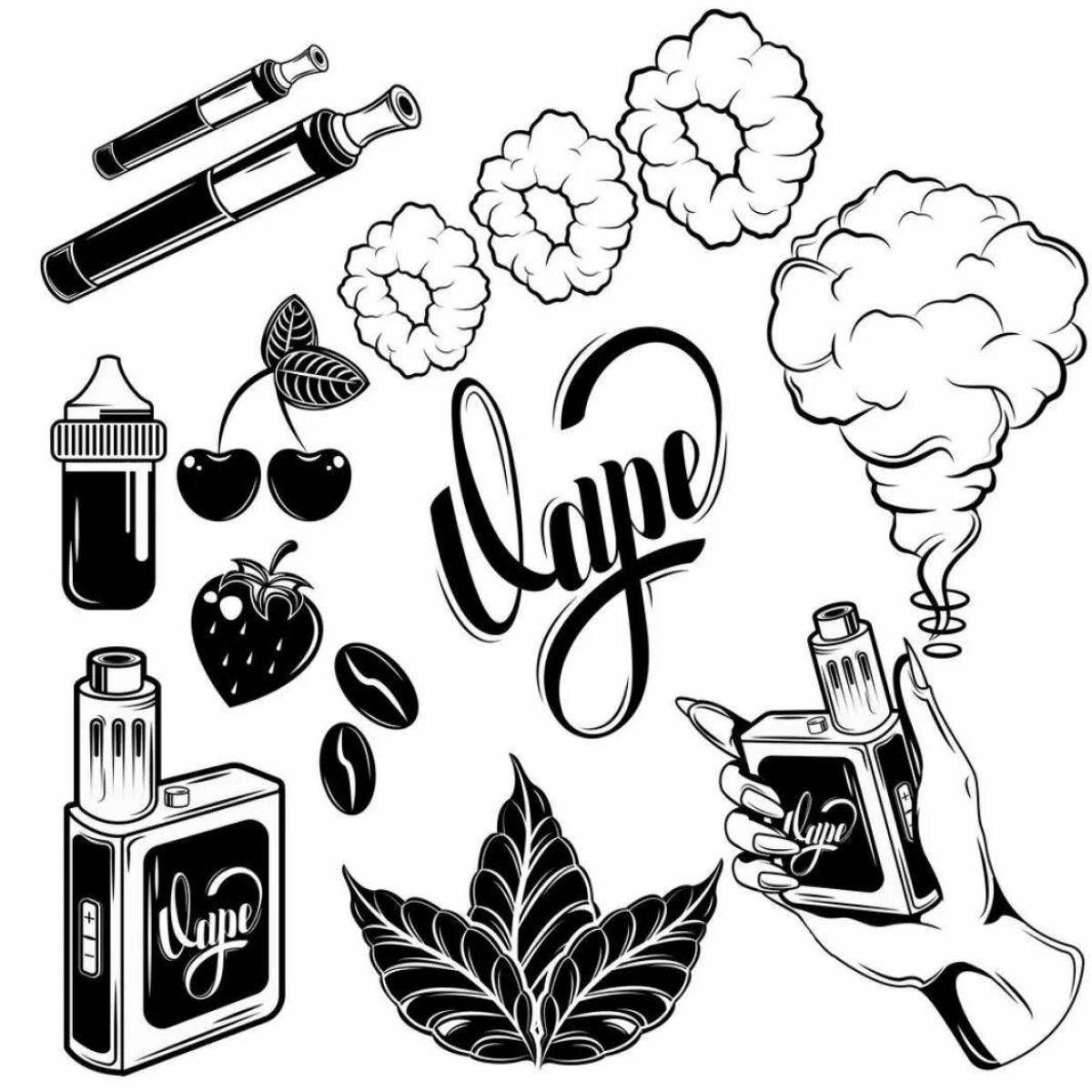 Colorful vape coloring pages