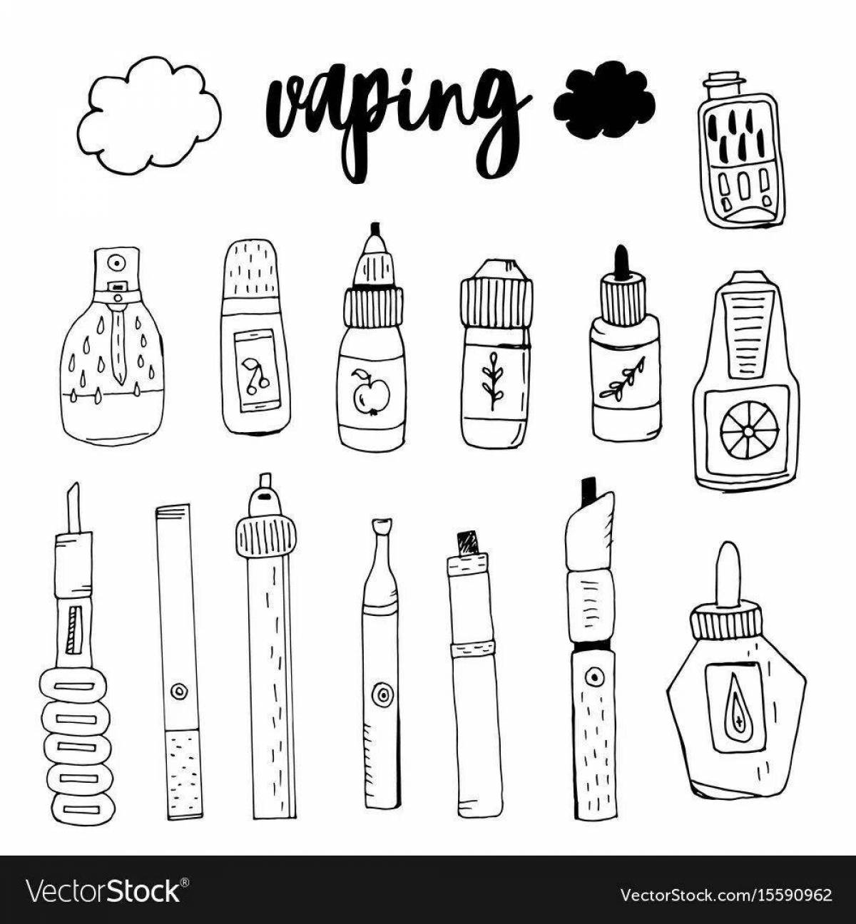 Coloured vape coloring page