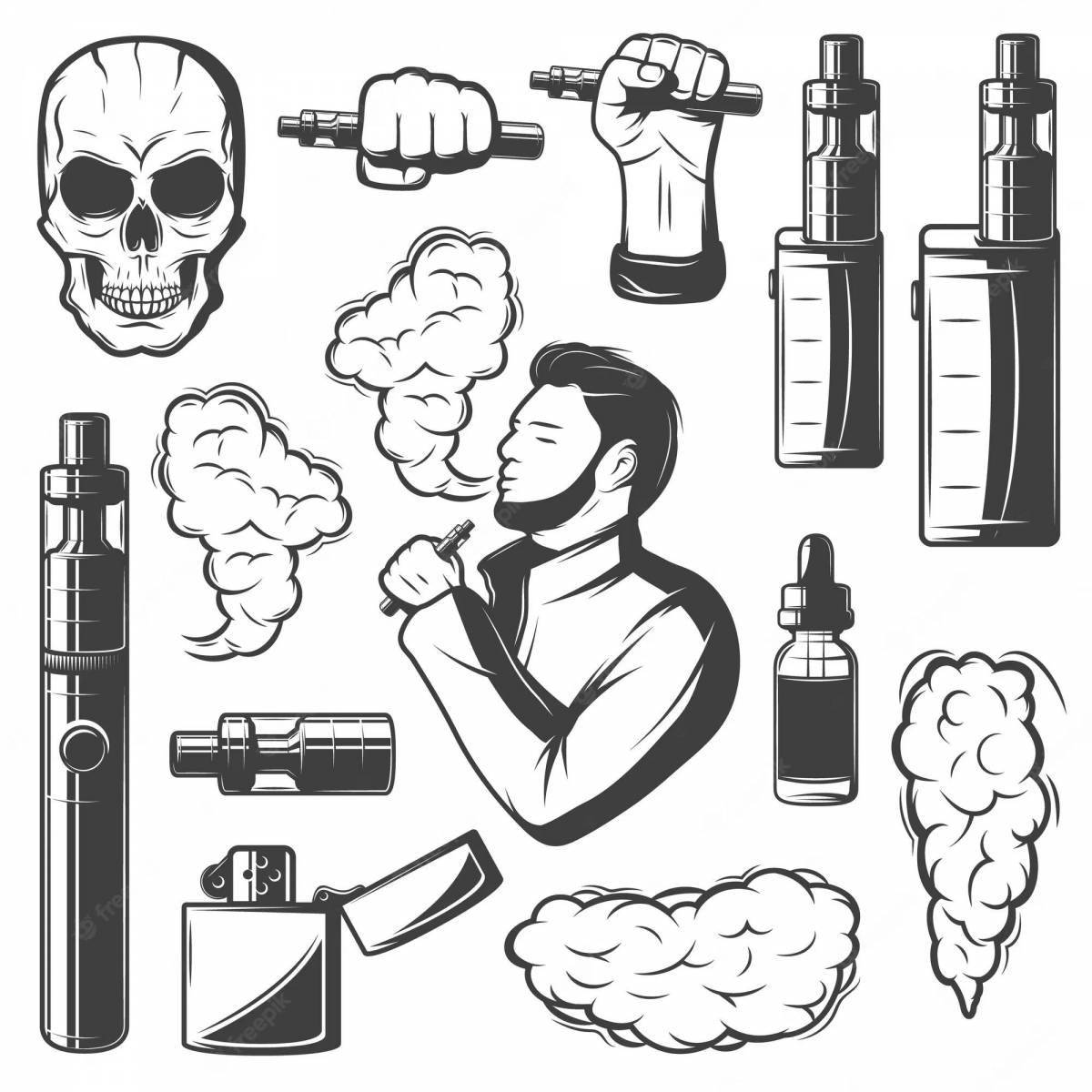 Exciting vapes coloring page