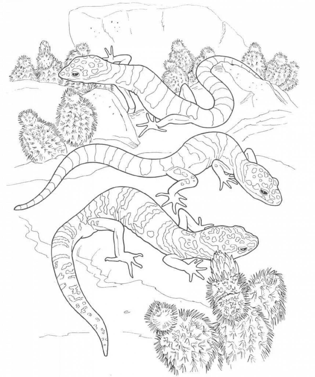 Impressive reptile coloring pages