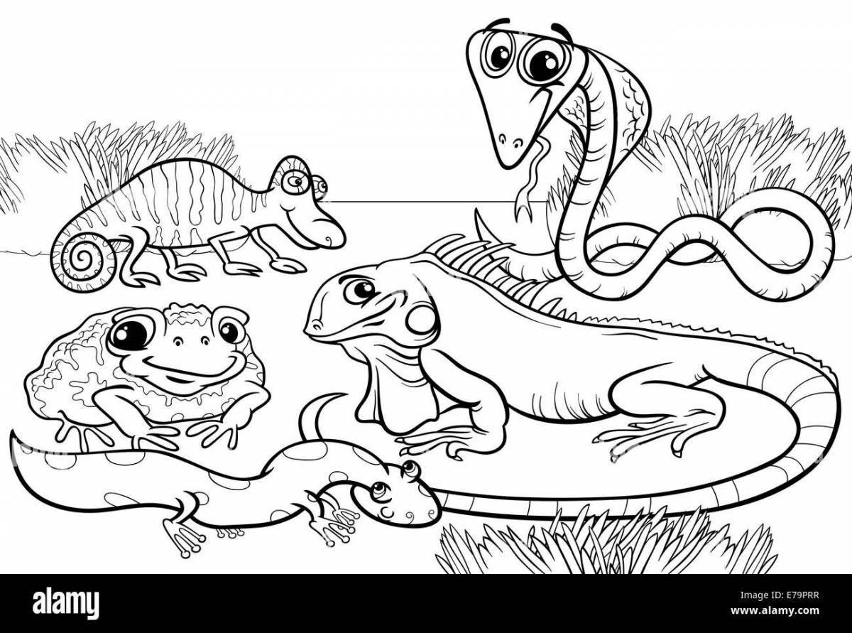 Attractive reptile coloring pages