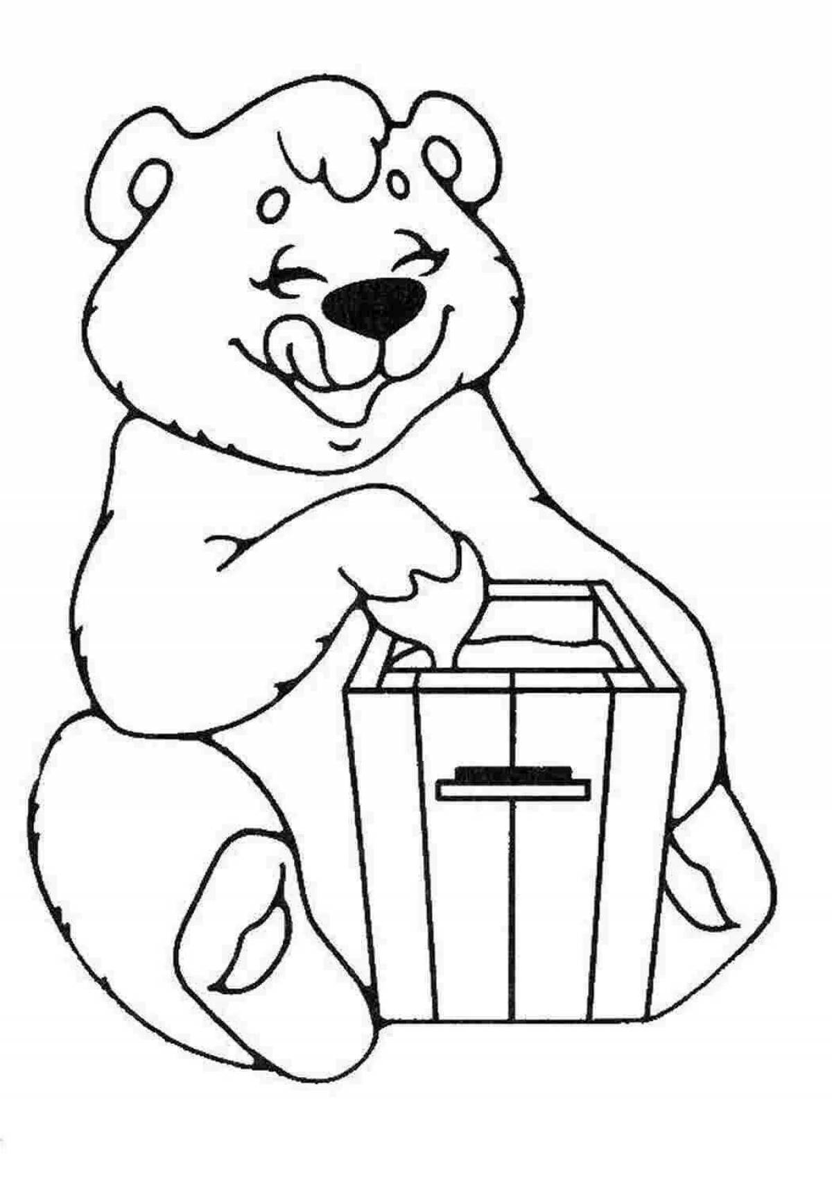 Naughty bear coloring pages