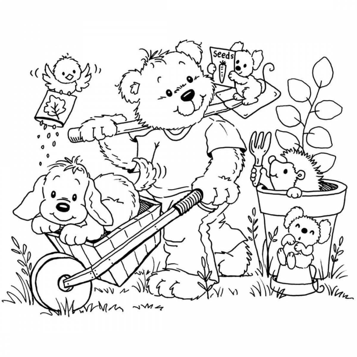 Fancy bear coloring pages