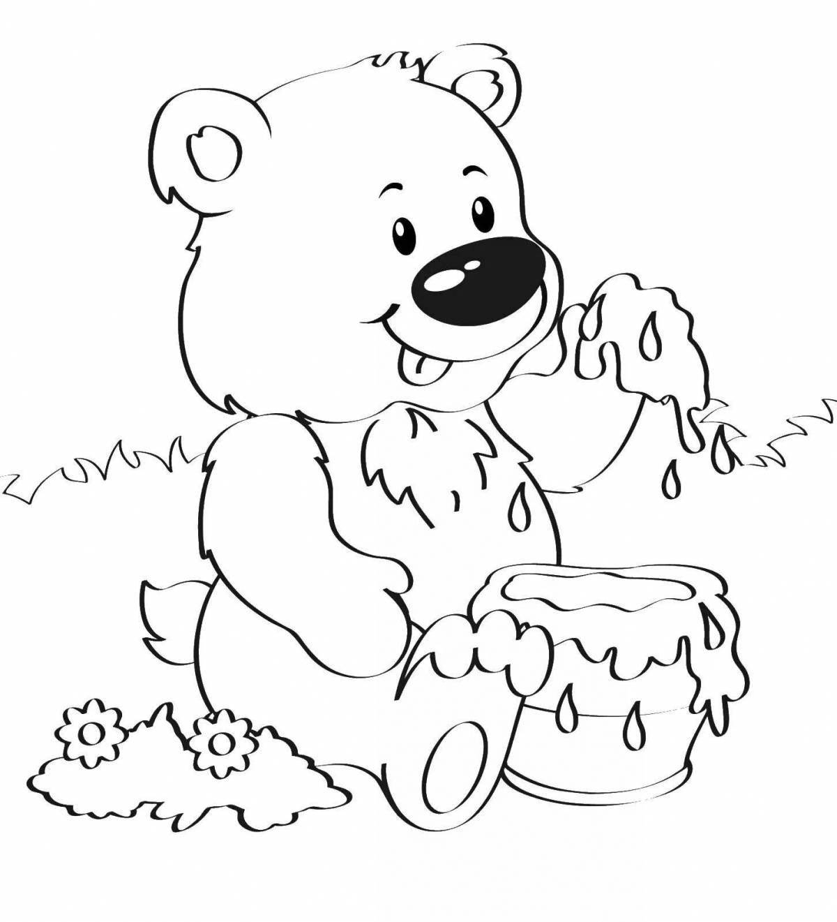 Пушистые раскраски медведи