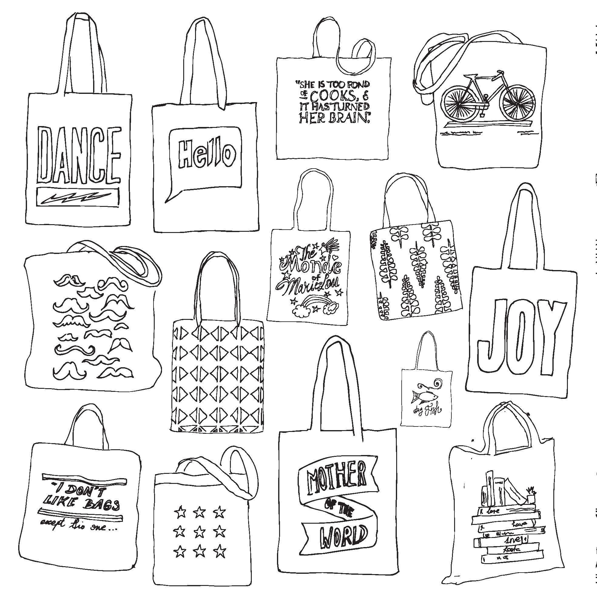 Relaxed shopping coloring page