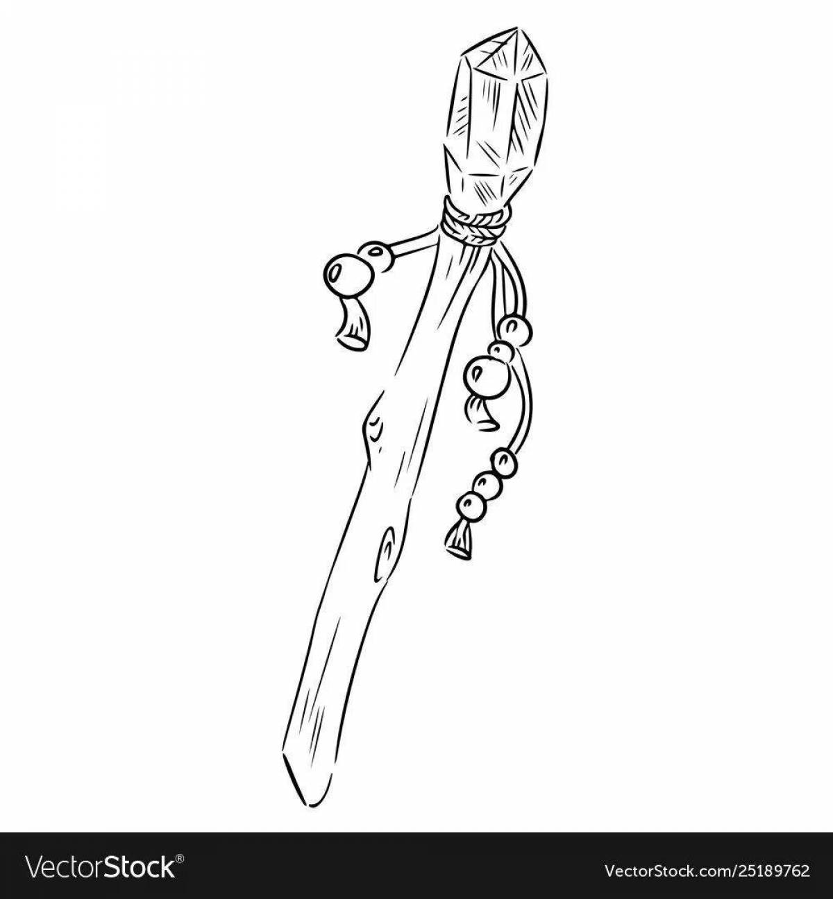 Colorful staff coloring page