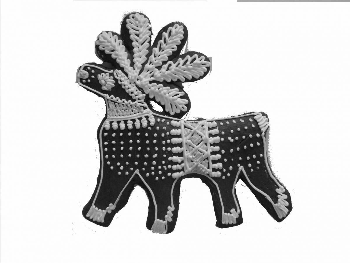 Photo Colourful roe deer coloring page