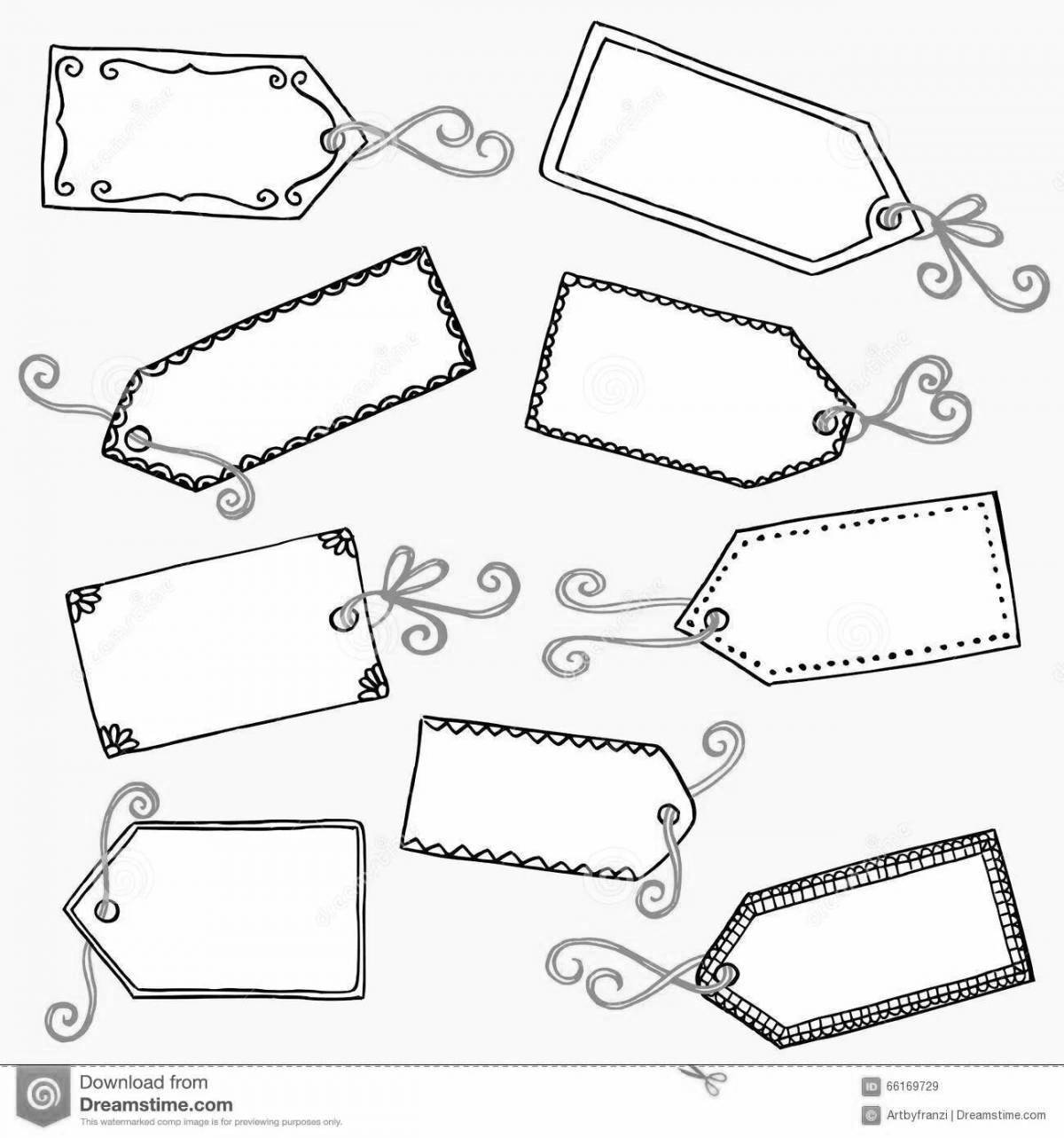 Bright price tag coloring page