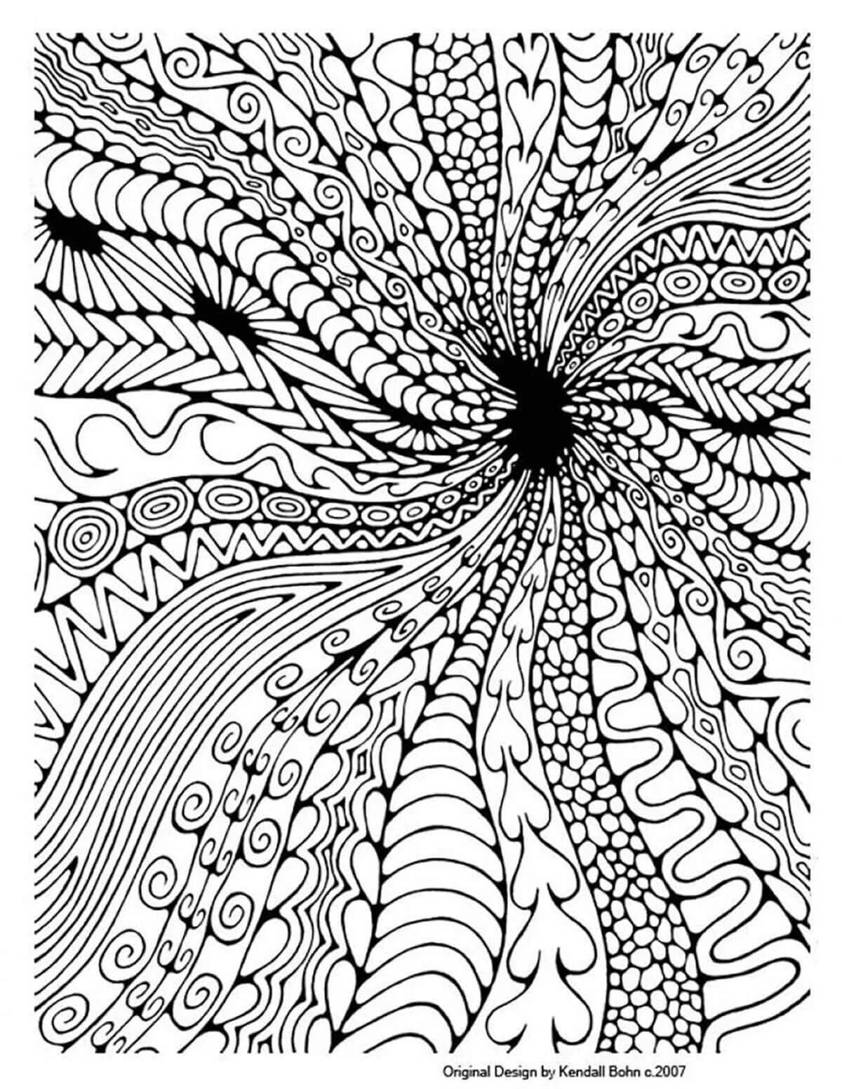 Color-vibrant coloring page sticky