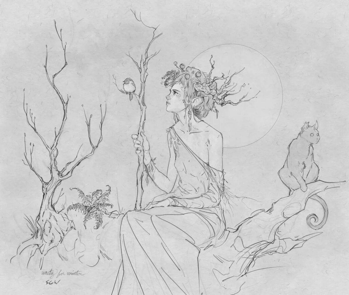 Majestic dryad coloring page