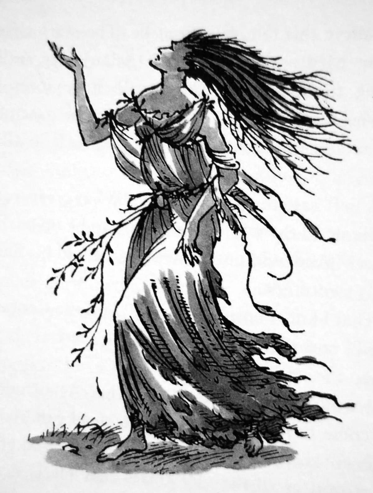 Раскраска изысканная дриада