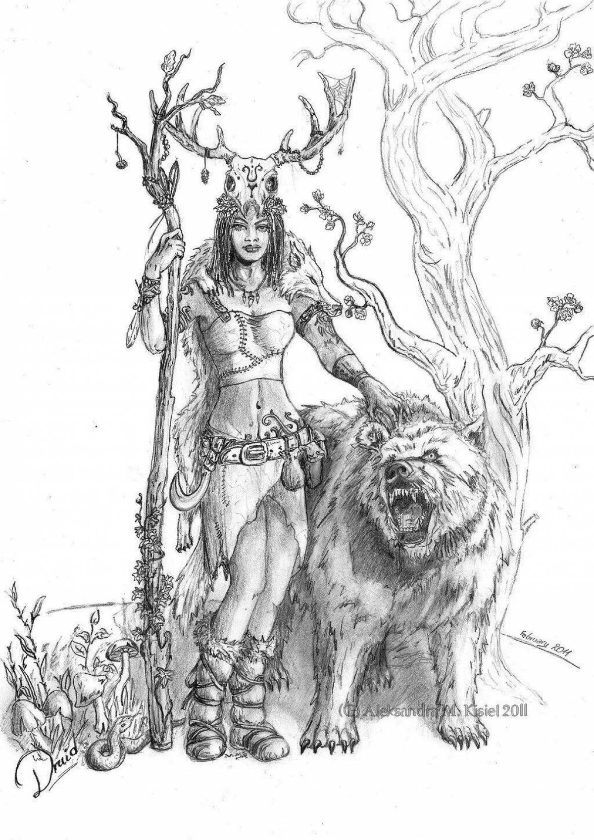 Beautiful dryad coloring page