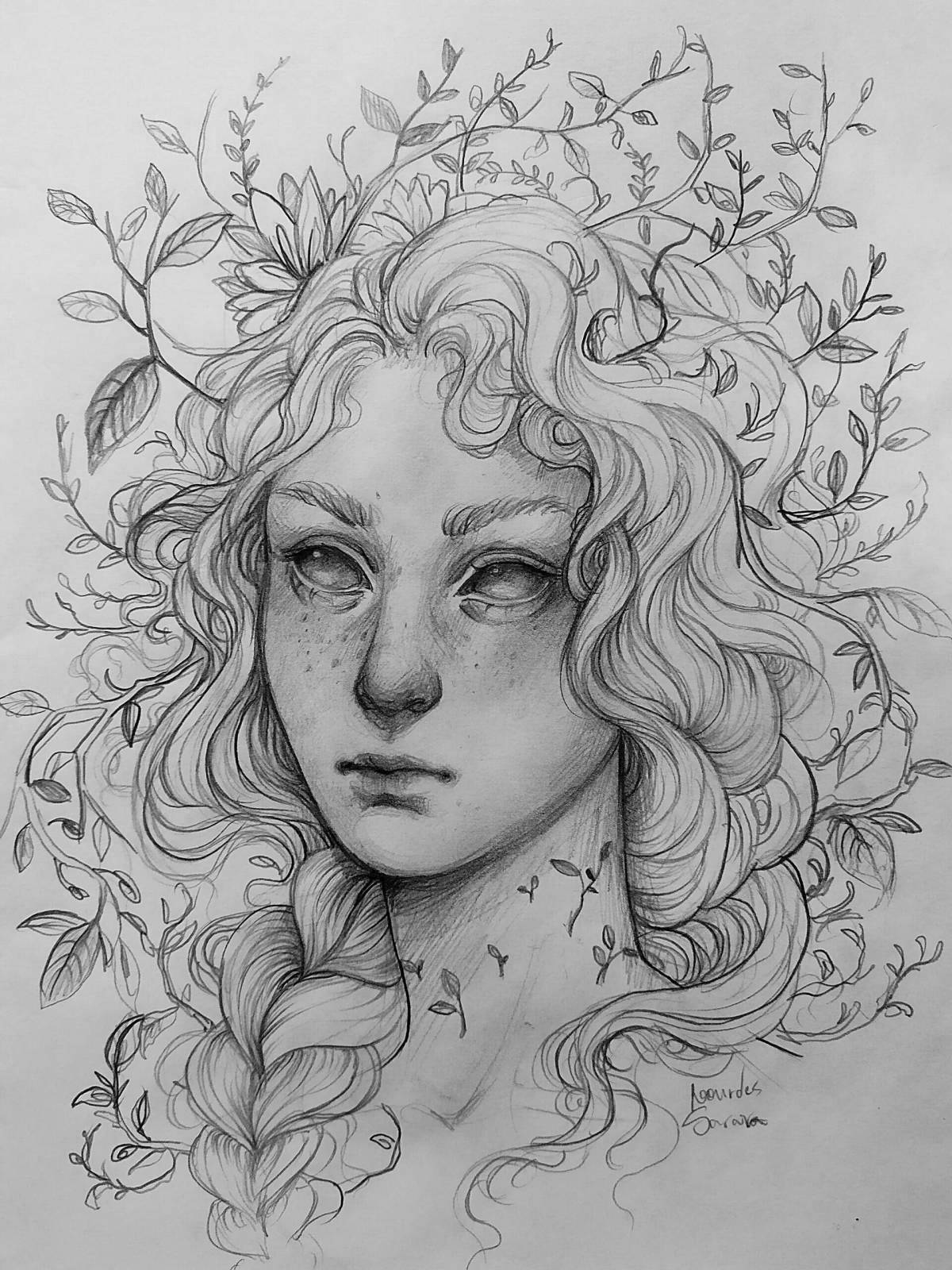 Amazing dryad coloring page