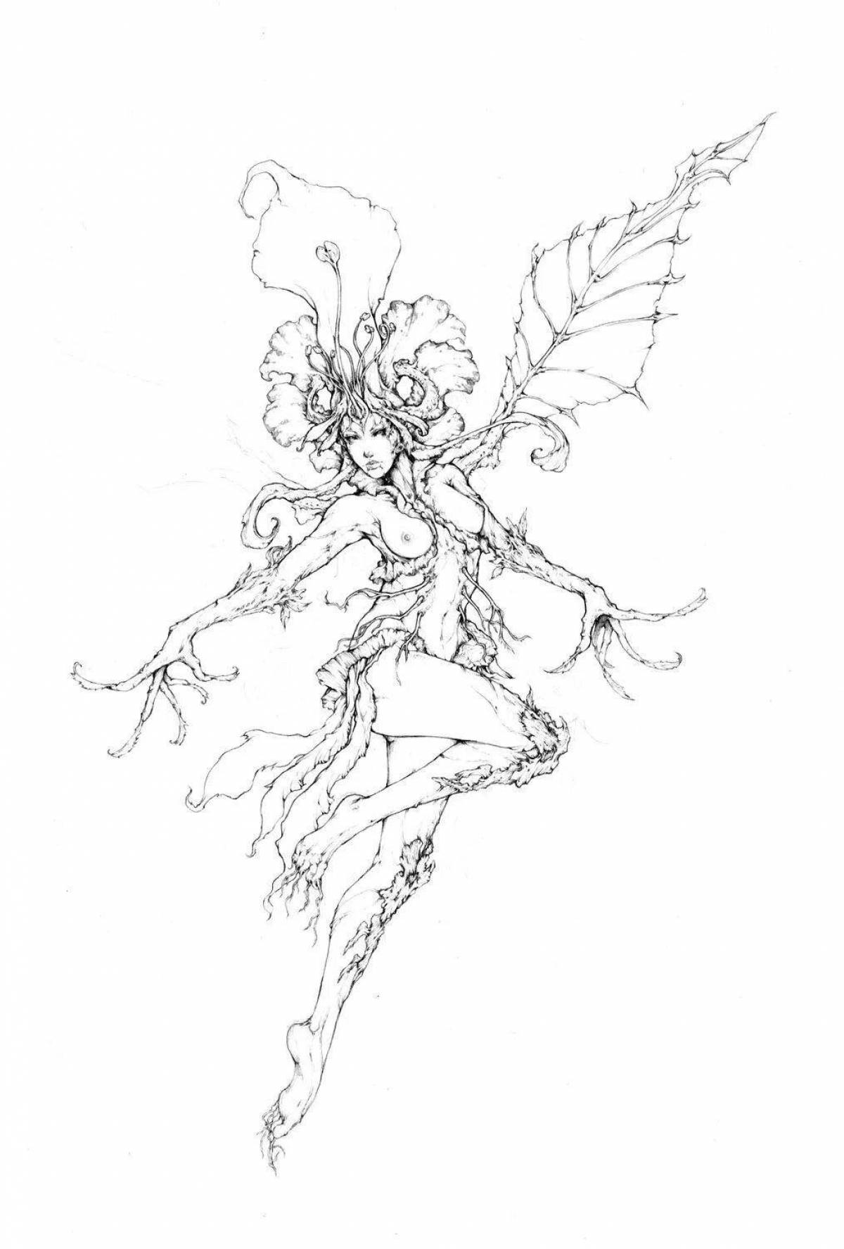 Раскраска дриада по счастливой случайности