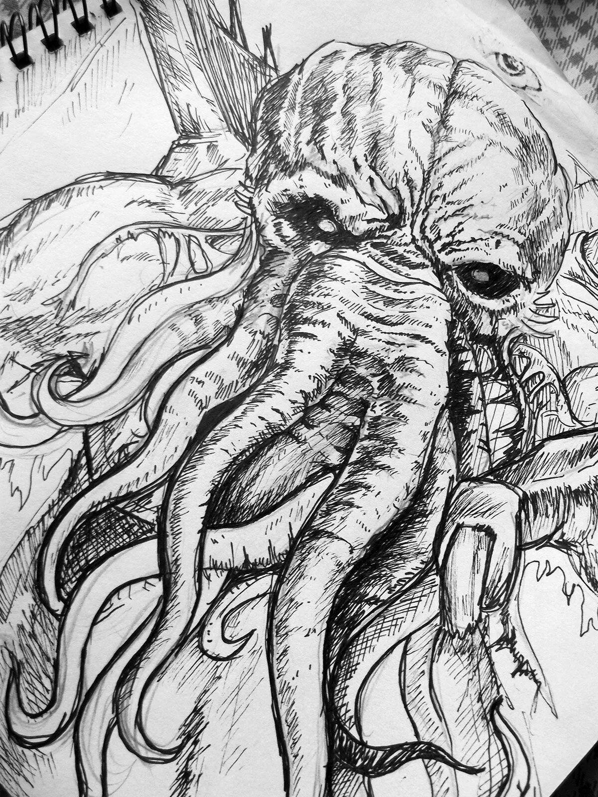 Adorable lovecraft coloring page