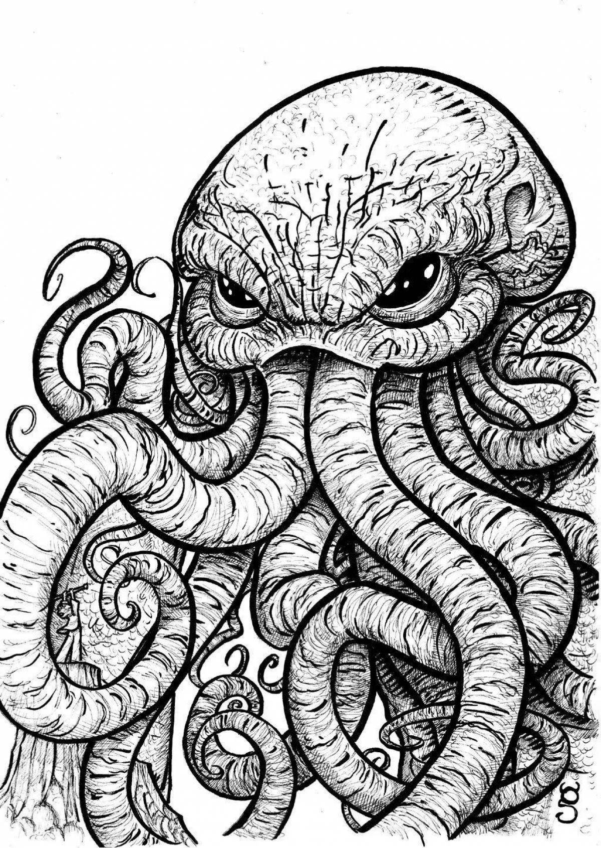 Beautiful lovecraft coloring page