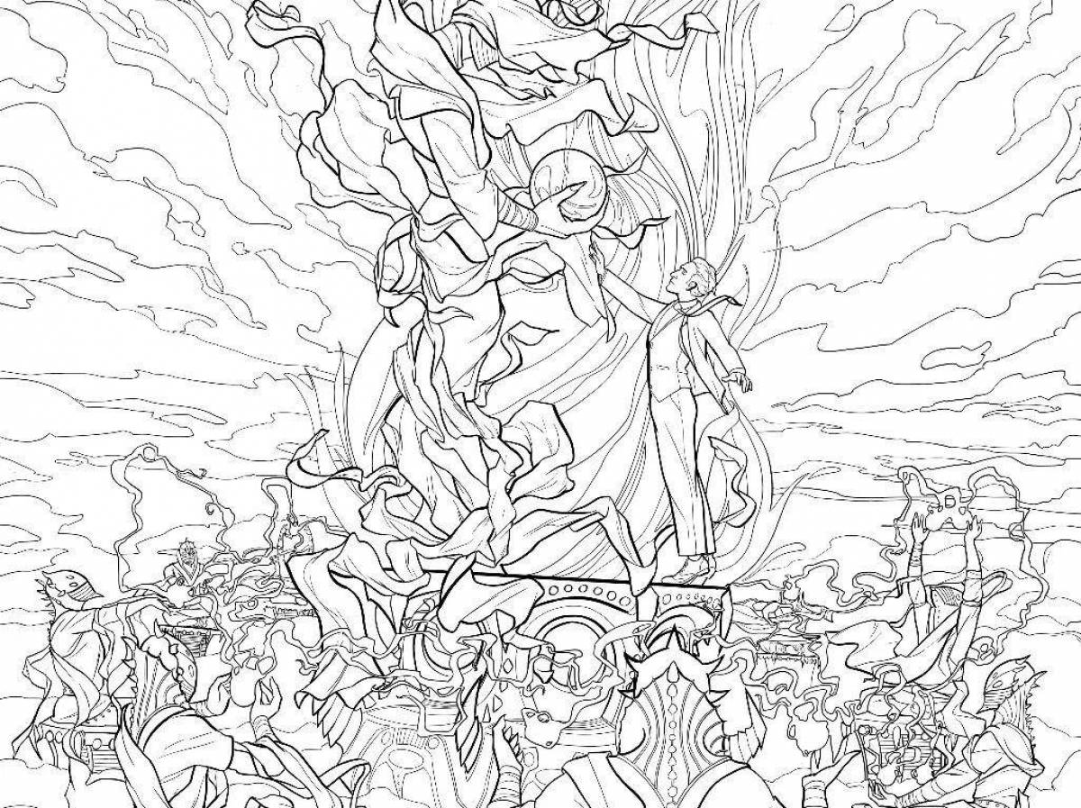 Photo Intriguing lovecraft coloring page