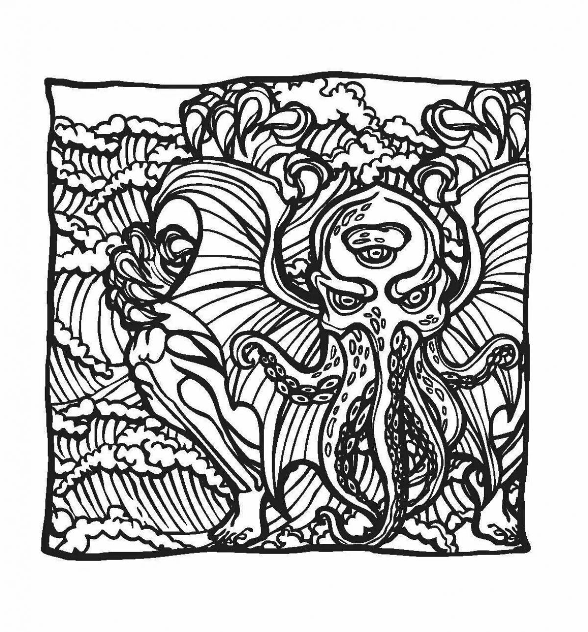 Mysterious lovecraft coloring book