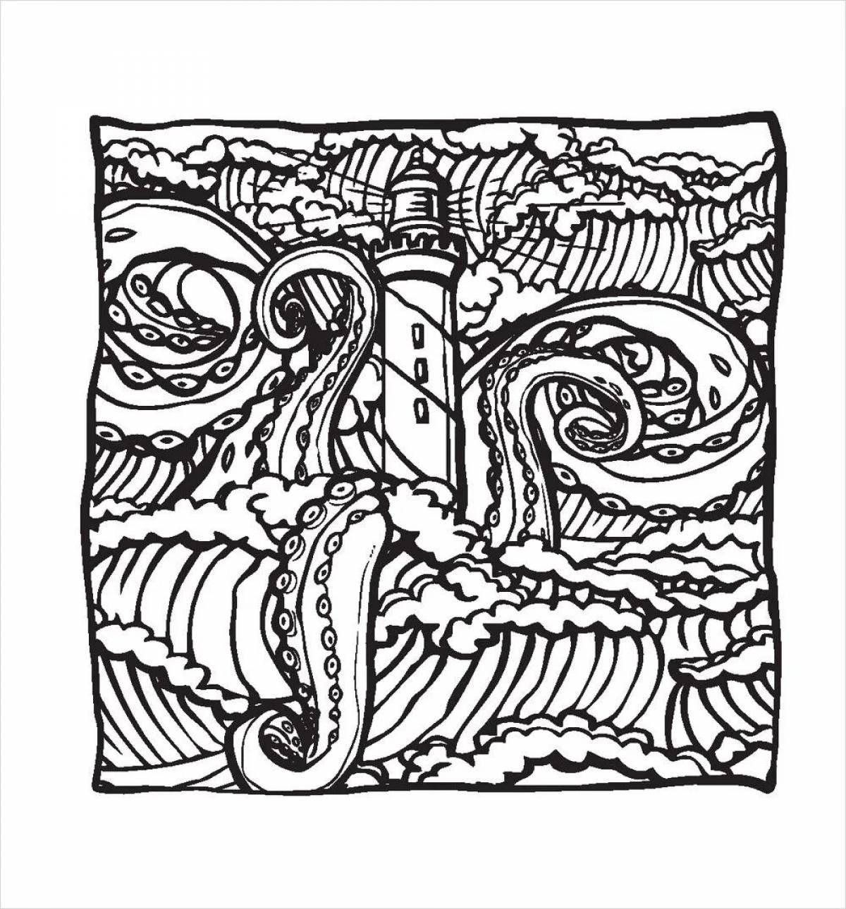 Tempting lovecraft coloring page